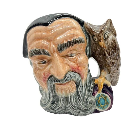 Merlin 4" Toby Jug Character Mug Miniature D.6536 Vintage 1959 Royal Doulton - Picture 1 of 15